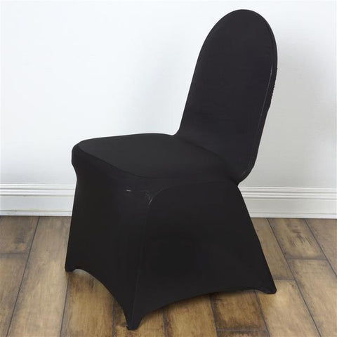 Black Crisscrossed Back Spandex Banquet Chair Cover