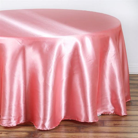 Rose Quartz Pink 120" Satin Round Tablecloth