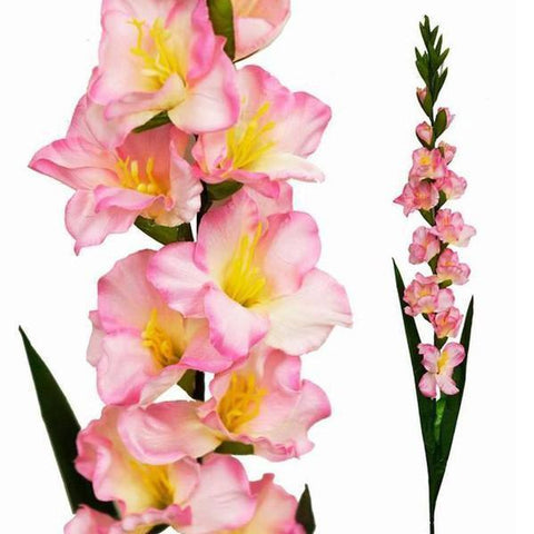 6 Pink Extra Tall Silk Gladiolus Stems