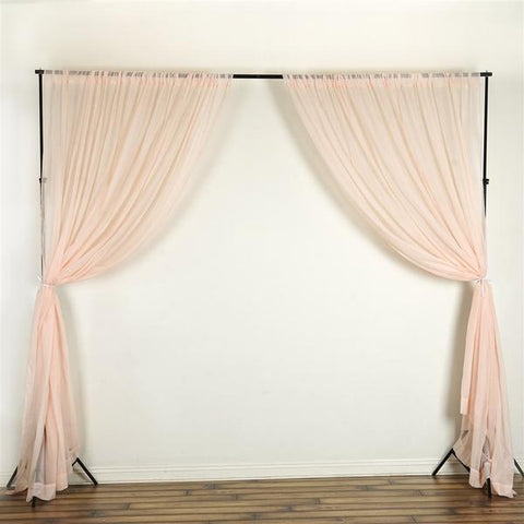 10 feet x 10 feet Blush Sheer Voile Backdrop Curtains Panels