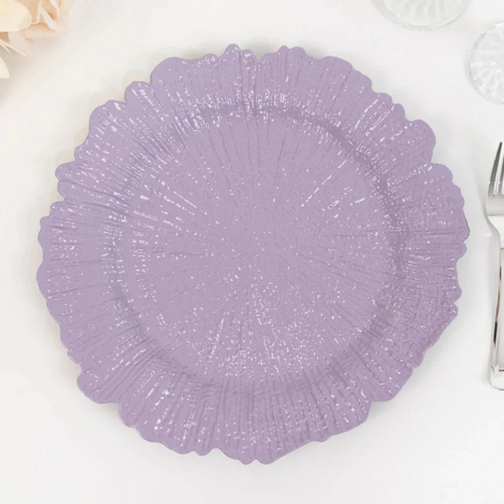 6 pcs 13 in Round Textured Acrylic Charger Plates