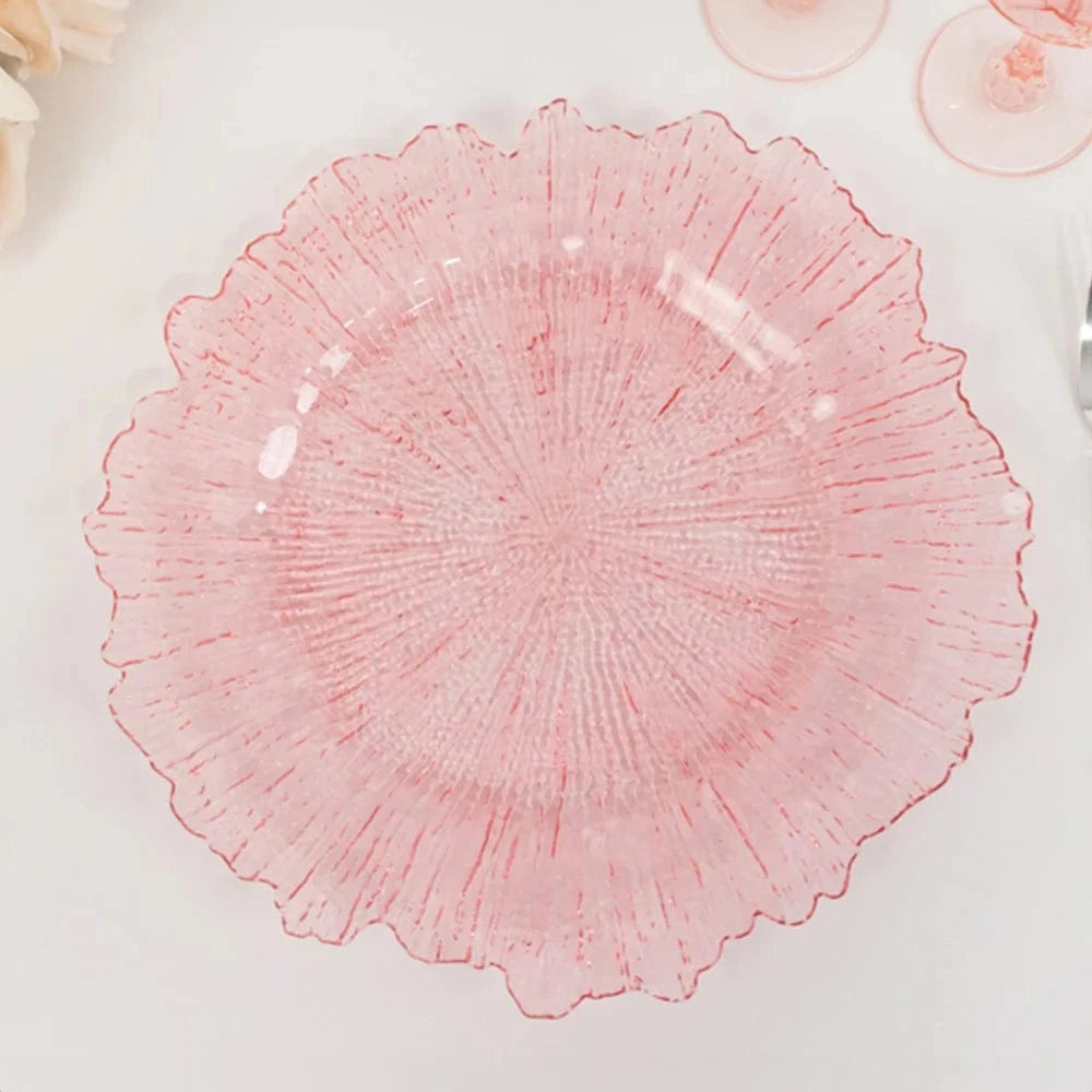 6 pcs 13 in Round Textured Acrylic Charger Plates