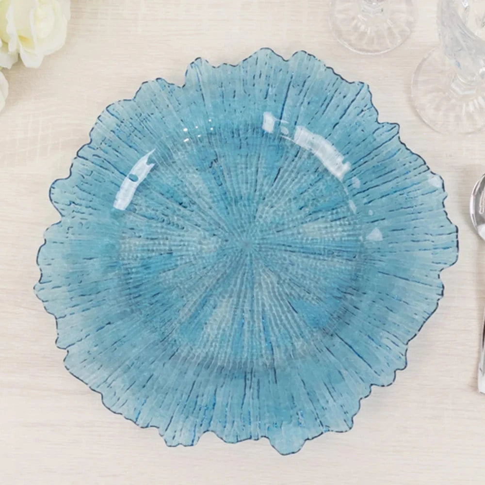 6 pcs 13 in Round Textured Acrylic Charger Plates
