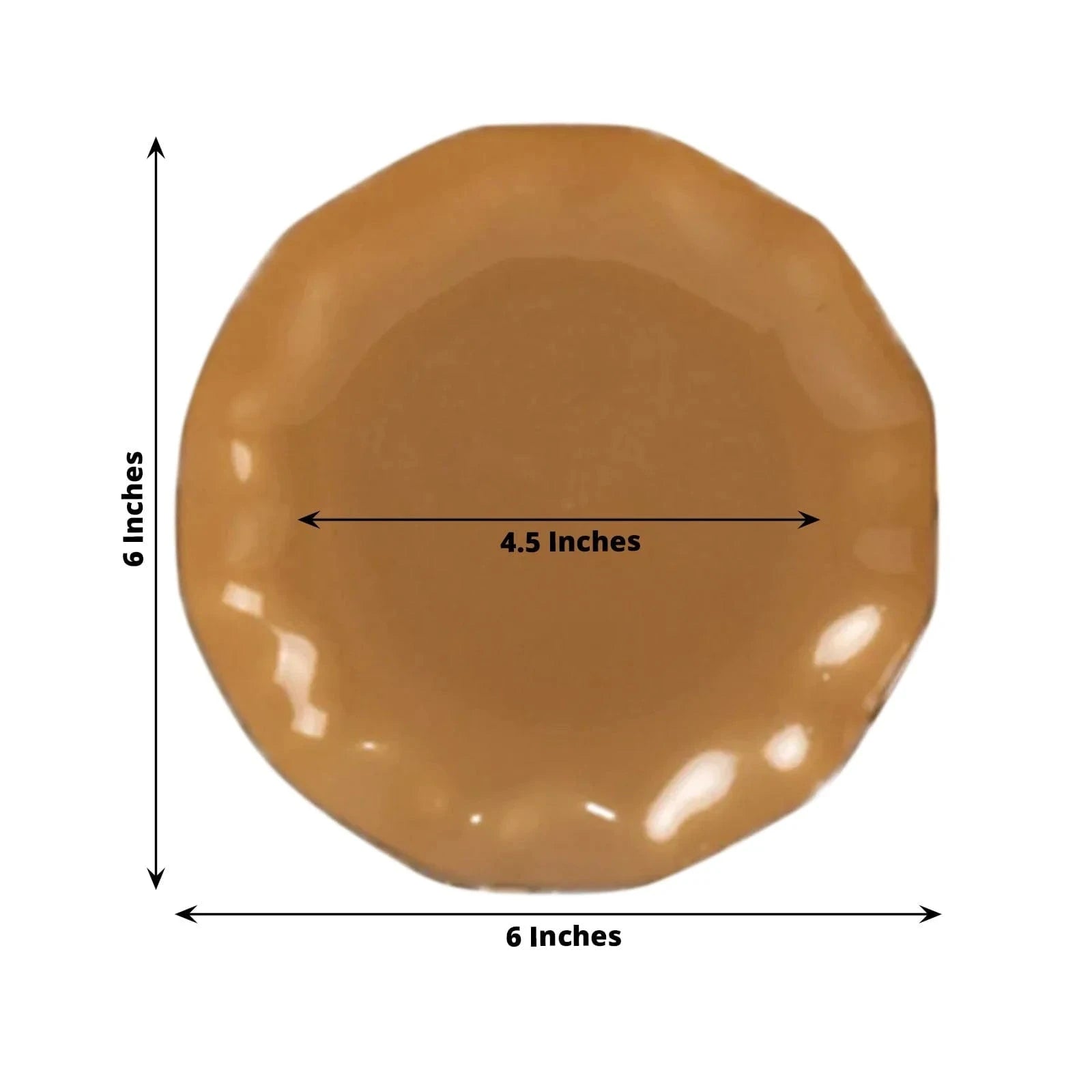 10 Round Disposable Salad Dinner Plastic Plates with Gold Wavy Trim