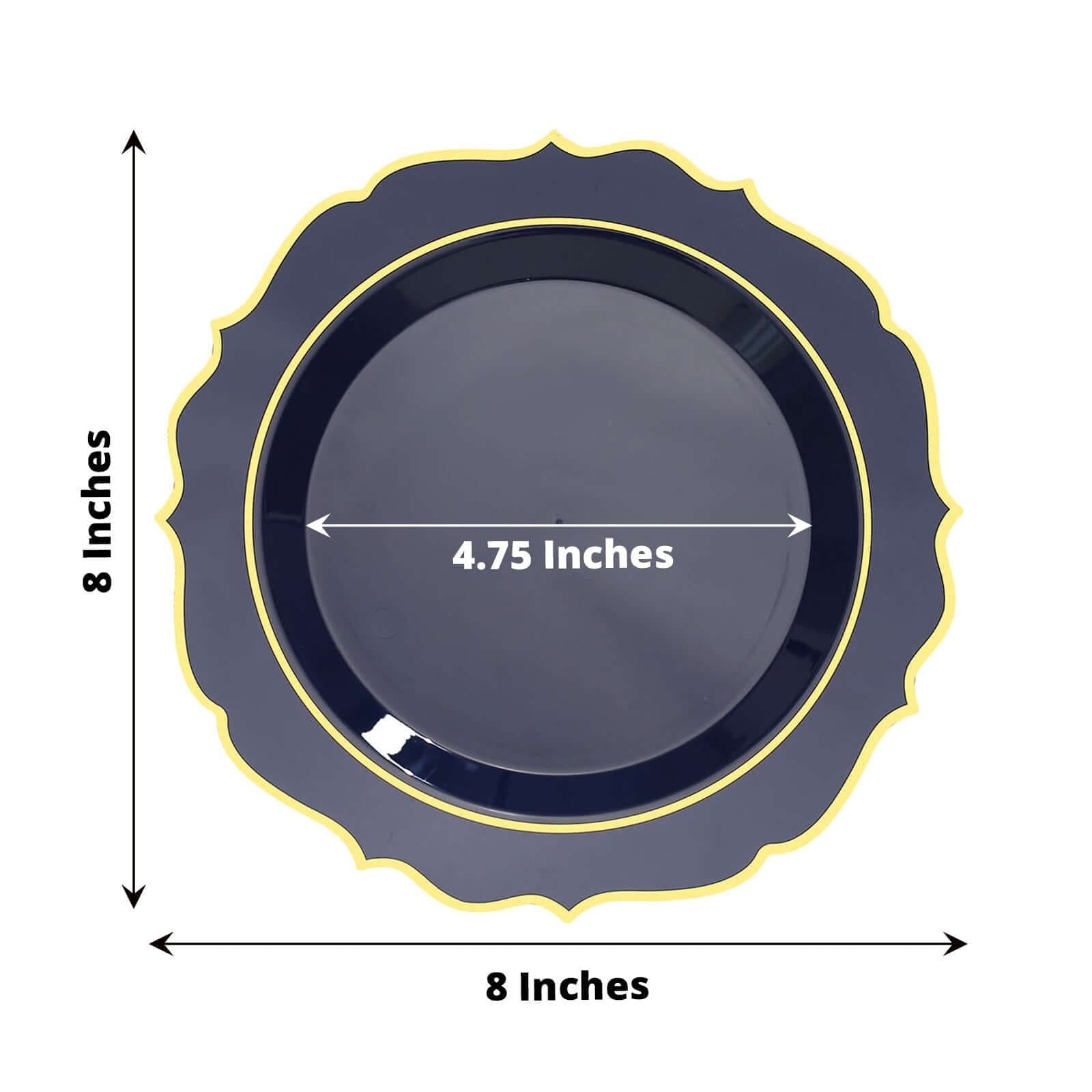 10 pcs 8 in Disposable White Plastic Dessert Plates