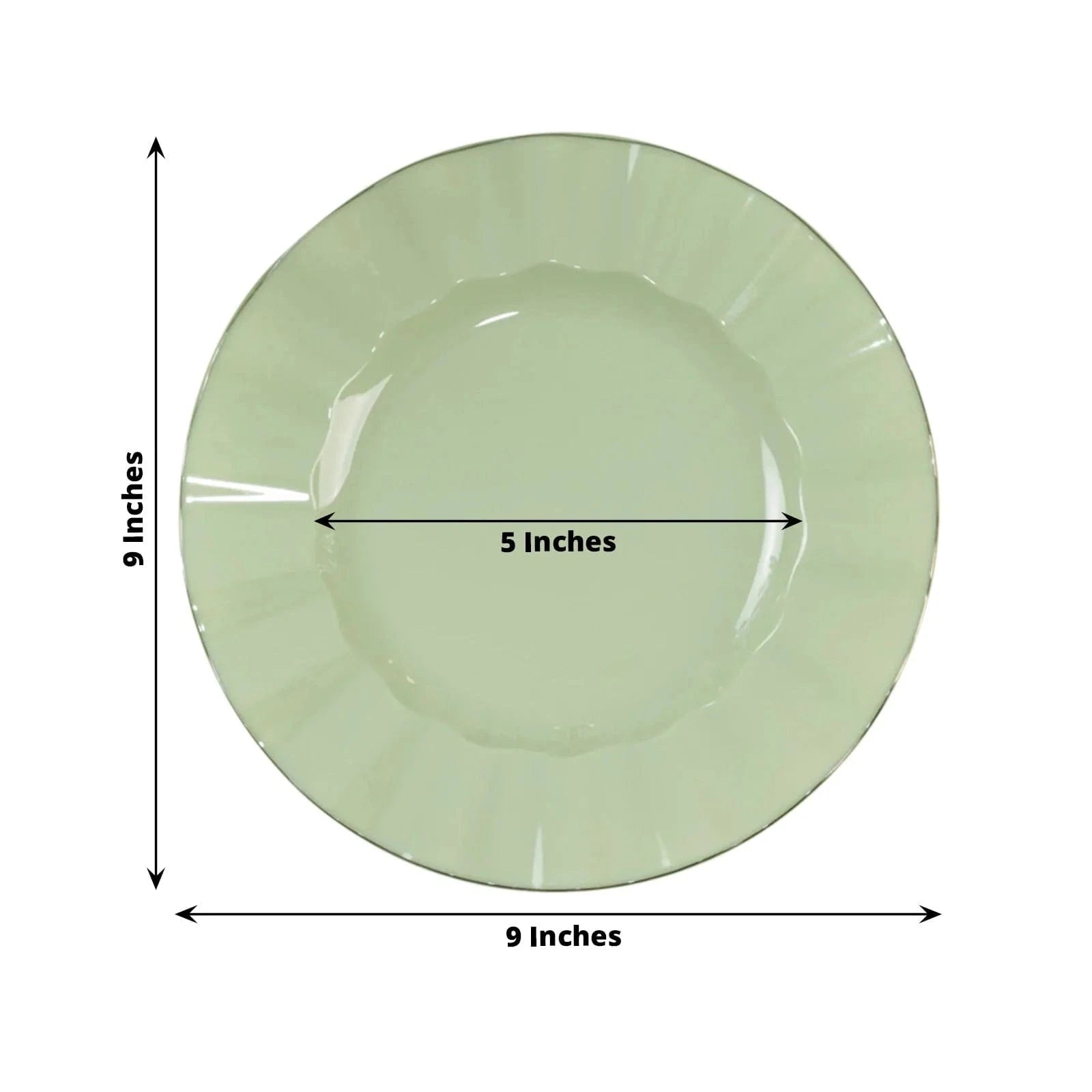 10 Round Disposable Salad Dinner Plastic Plates with Gold Wavy Trim