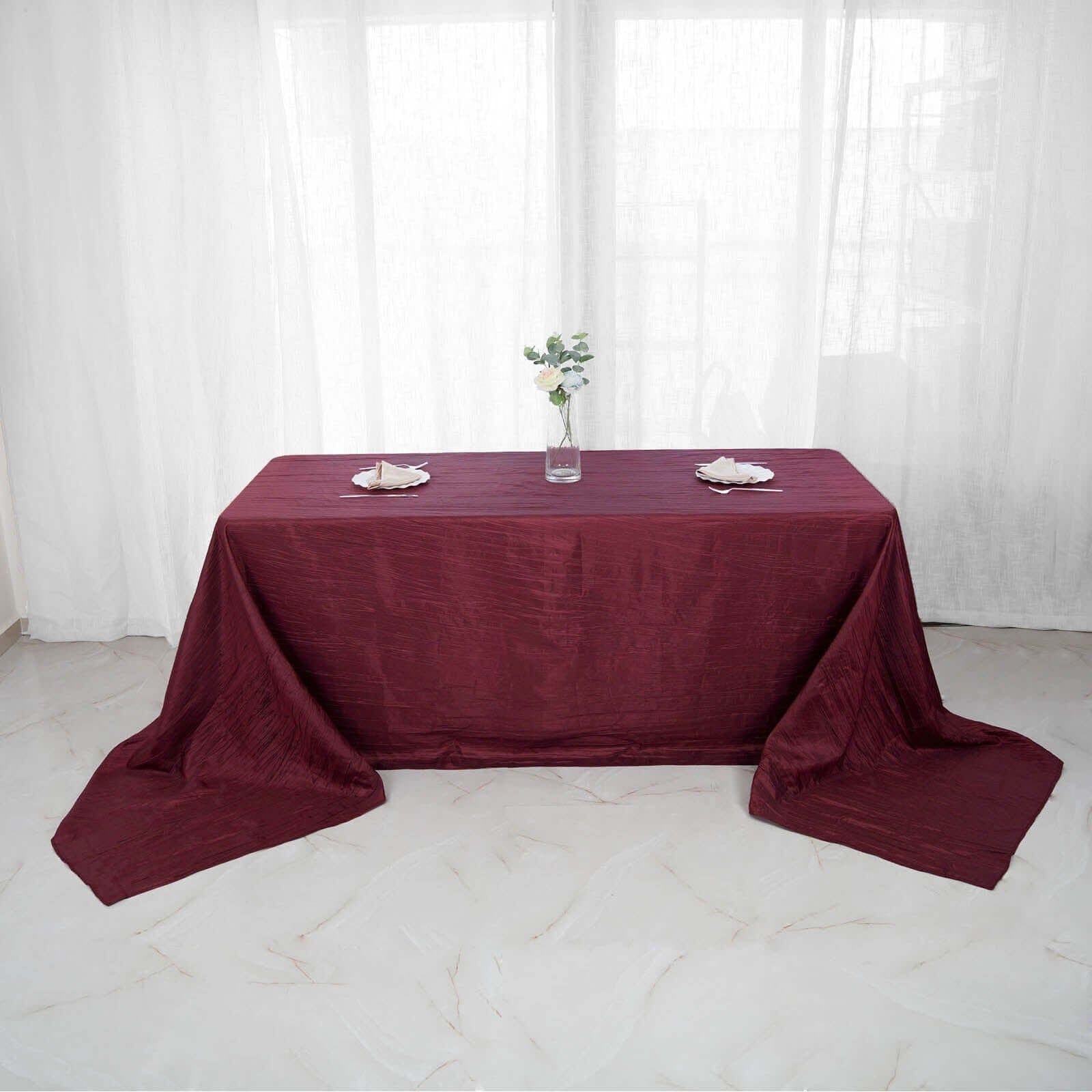 90x156 in Metallic Crinkled Taffeta Rectangular Tablecloth