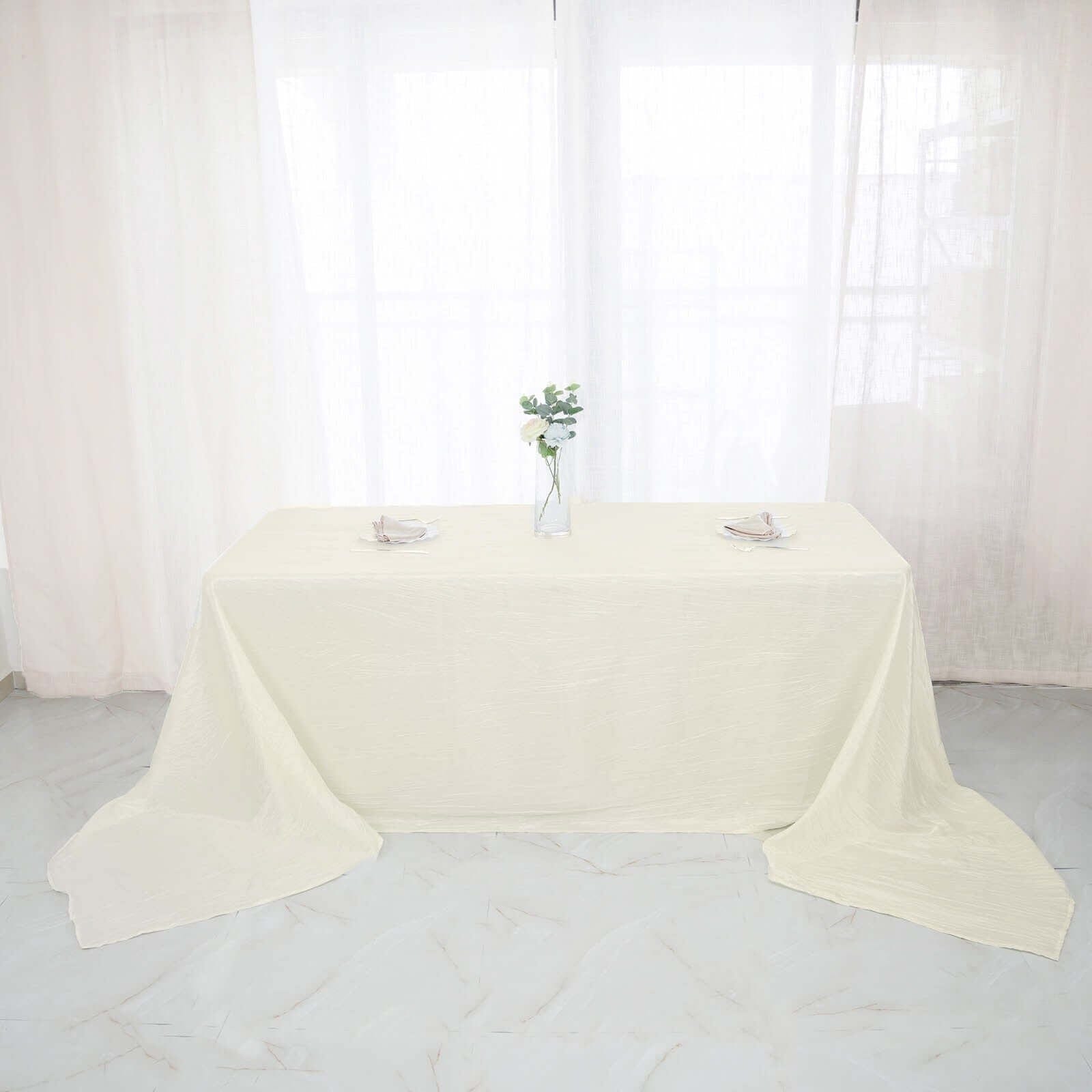90x156 in Metallic Crinkled Taffeta Rectangular Tablecloth
