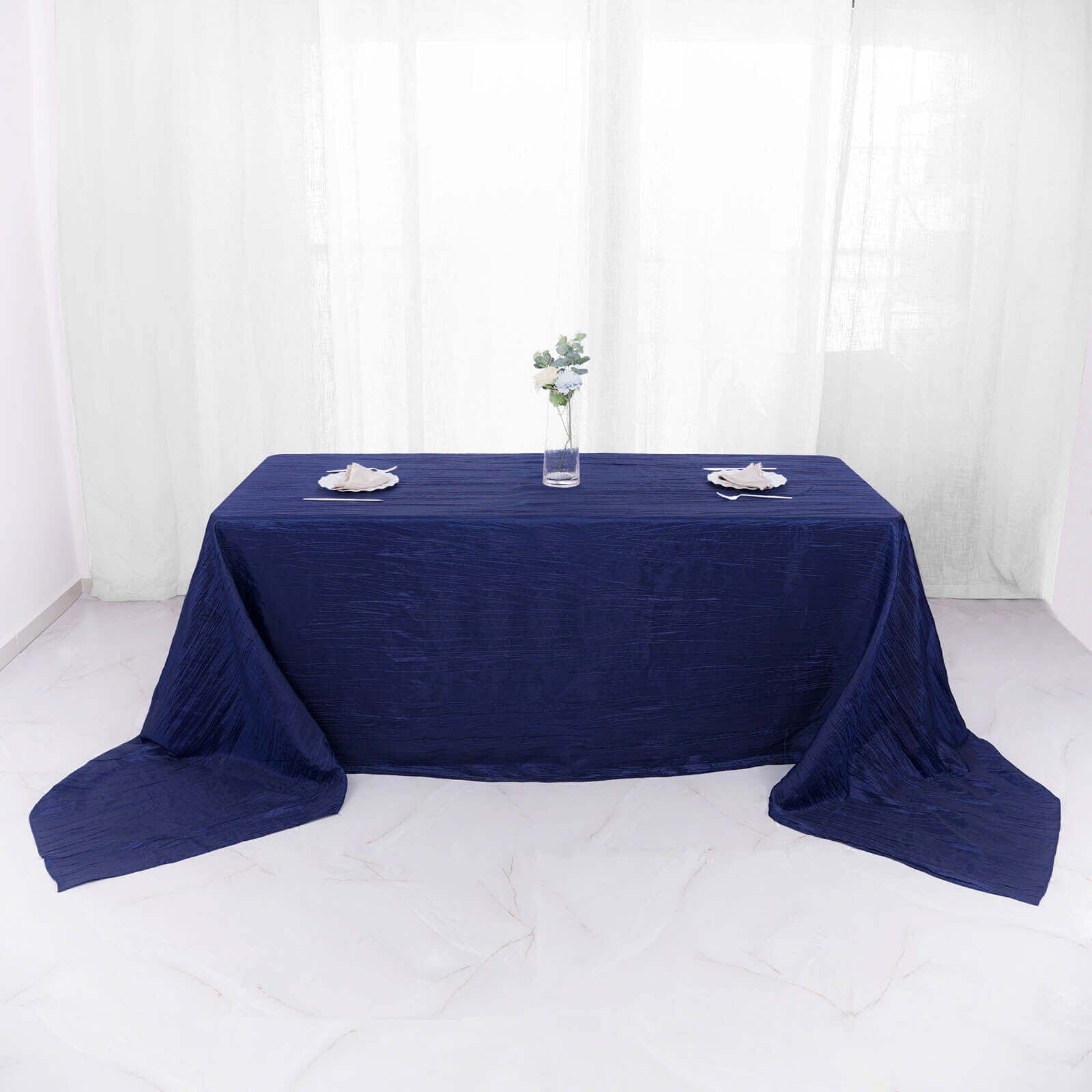 90x156 in Metallic Crinkled Taffeta Rectangular Tablecloth