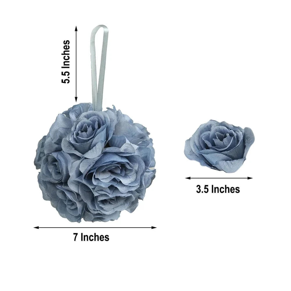 2 pcs 7 in wide Roses Kissing Flower Balls