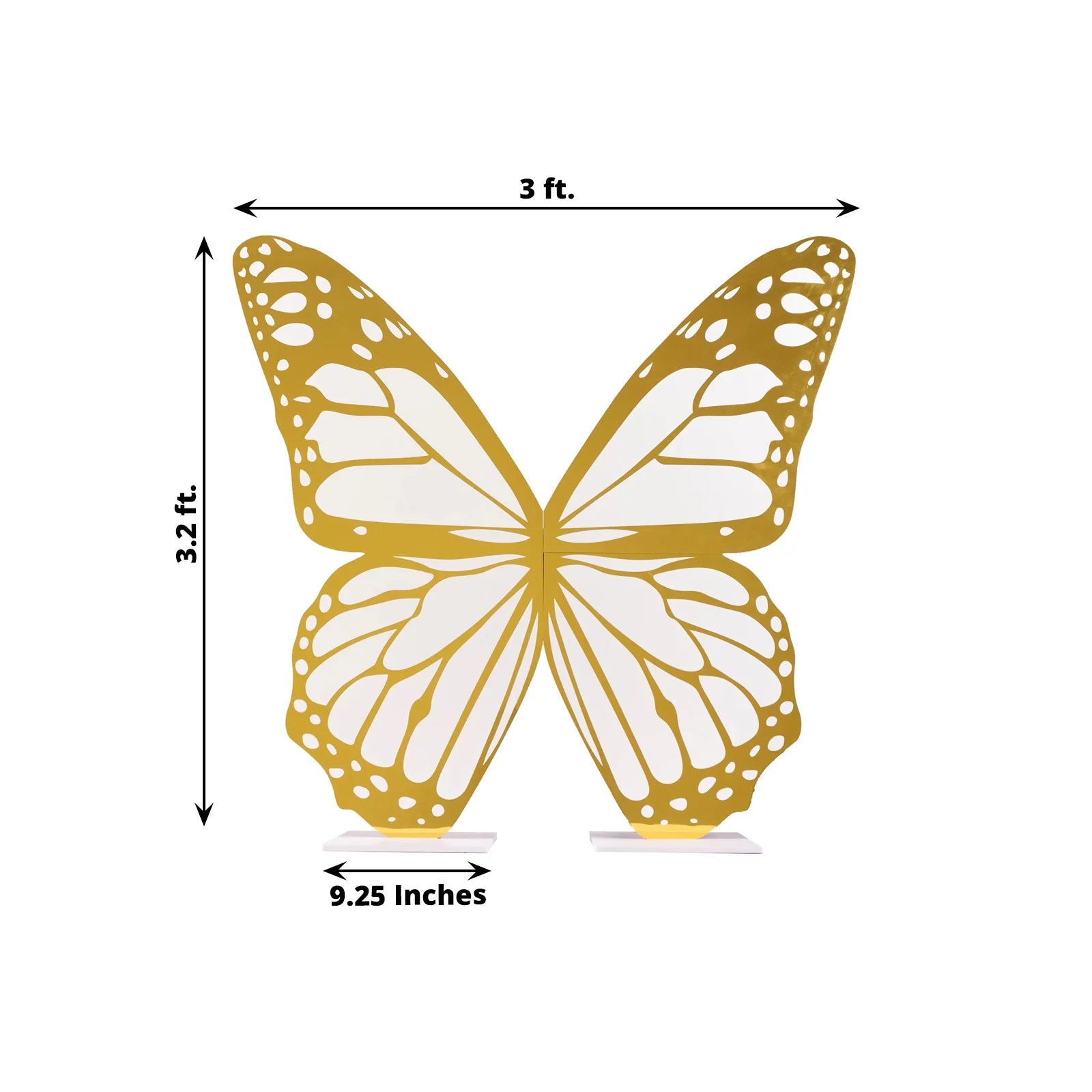 3 feet Gold and White Large Butterfly Party Props Decor