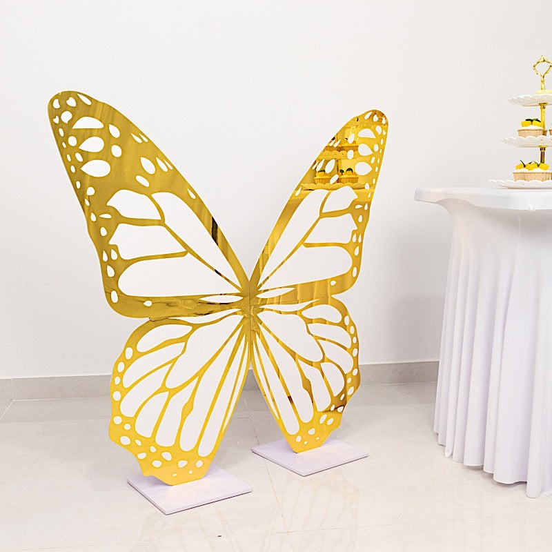 3 feet Gold and White Large Butterfly Party Props Decor