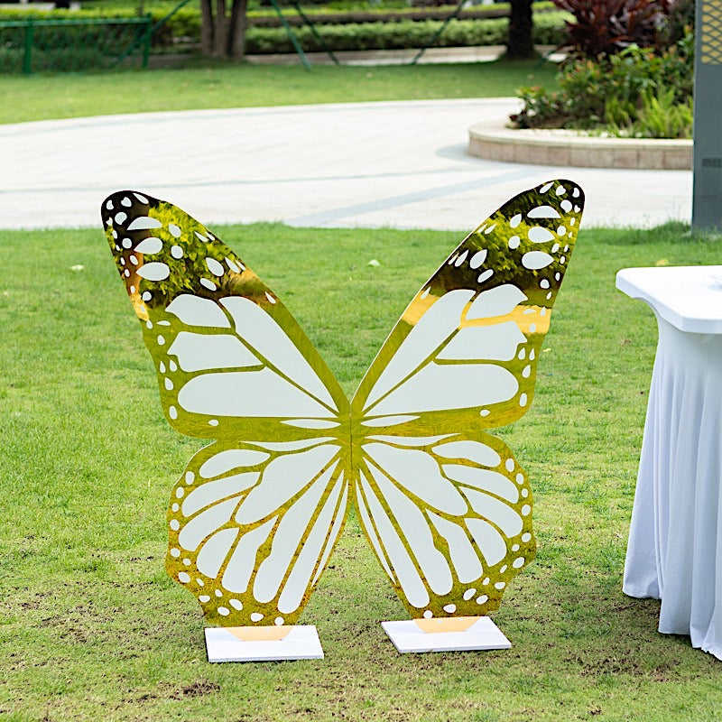 3 feet Gold and White Large Butterfly Party Props Decor