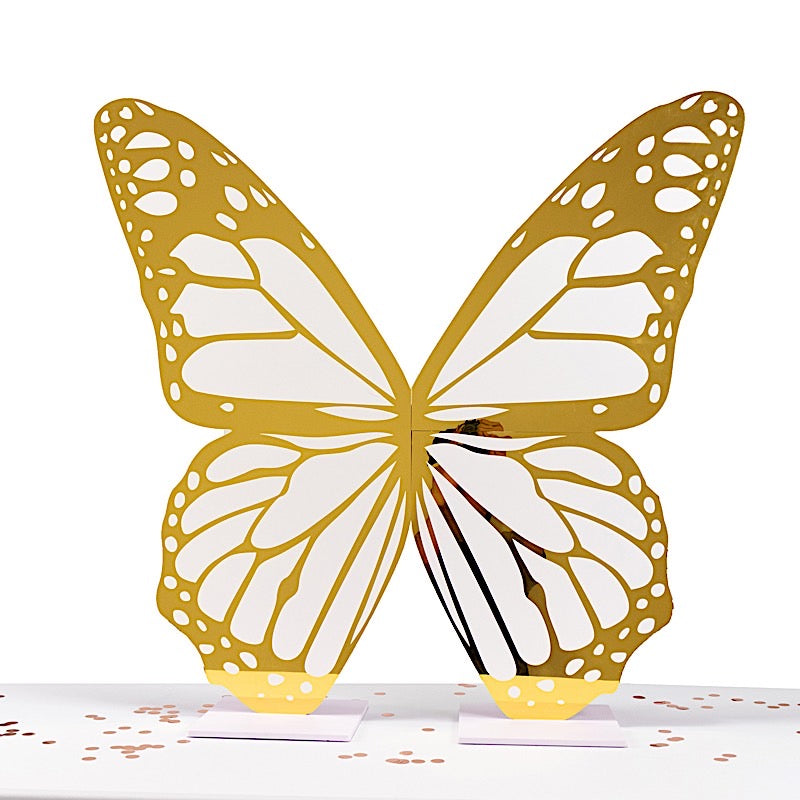 3 feet Gold and White Large Butterfly Party Props Decor