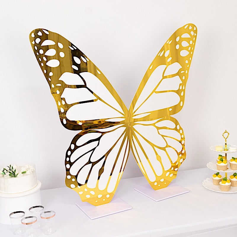 3 feet Gold and White Large Butterfly Party Props Decor