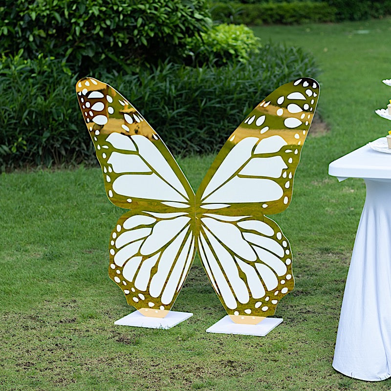 3 feet Gold and White Large Butterfly Party Props Decor