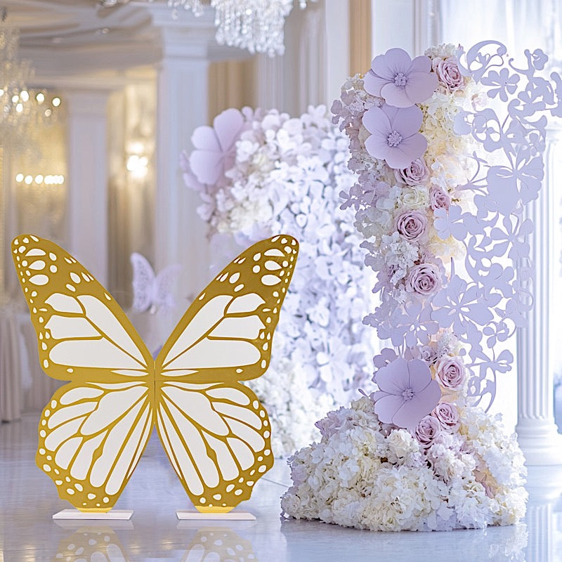 3 feet Gold and White Large Butterfly Party Props Decor