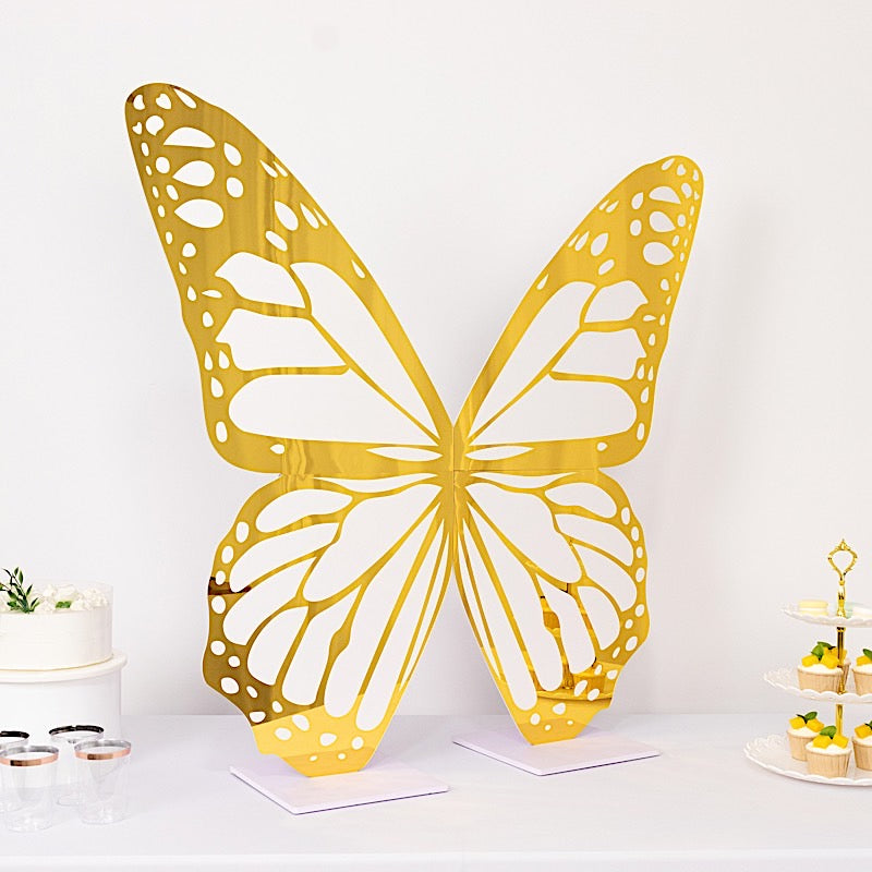 3 feet Gold and White Large Butterfly Party Props Decor