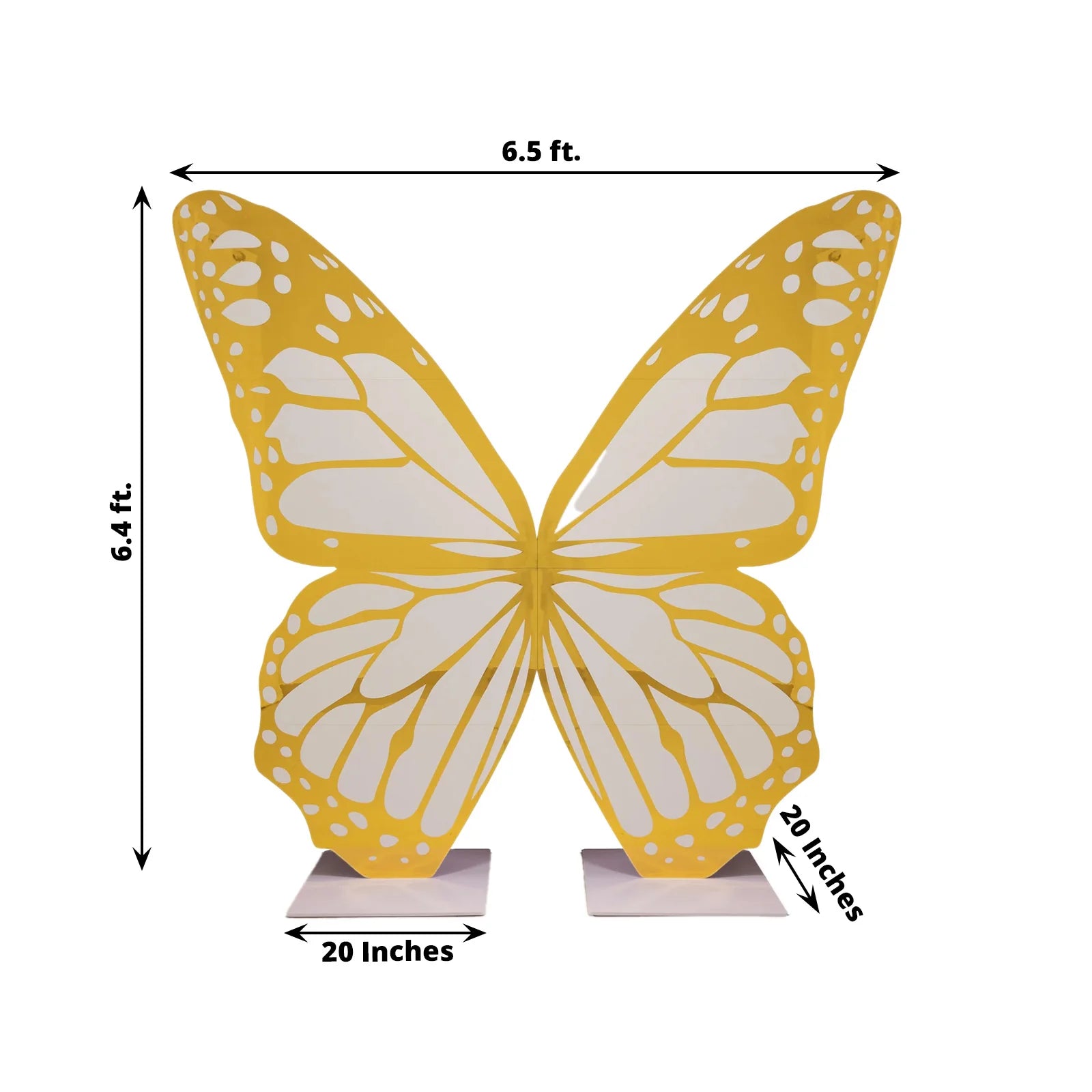 3 feet Gold and White Large Butterfly Party Props Decor