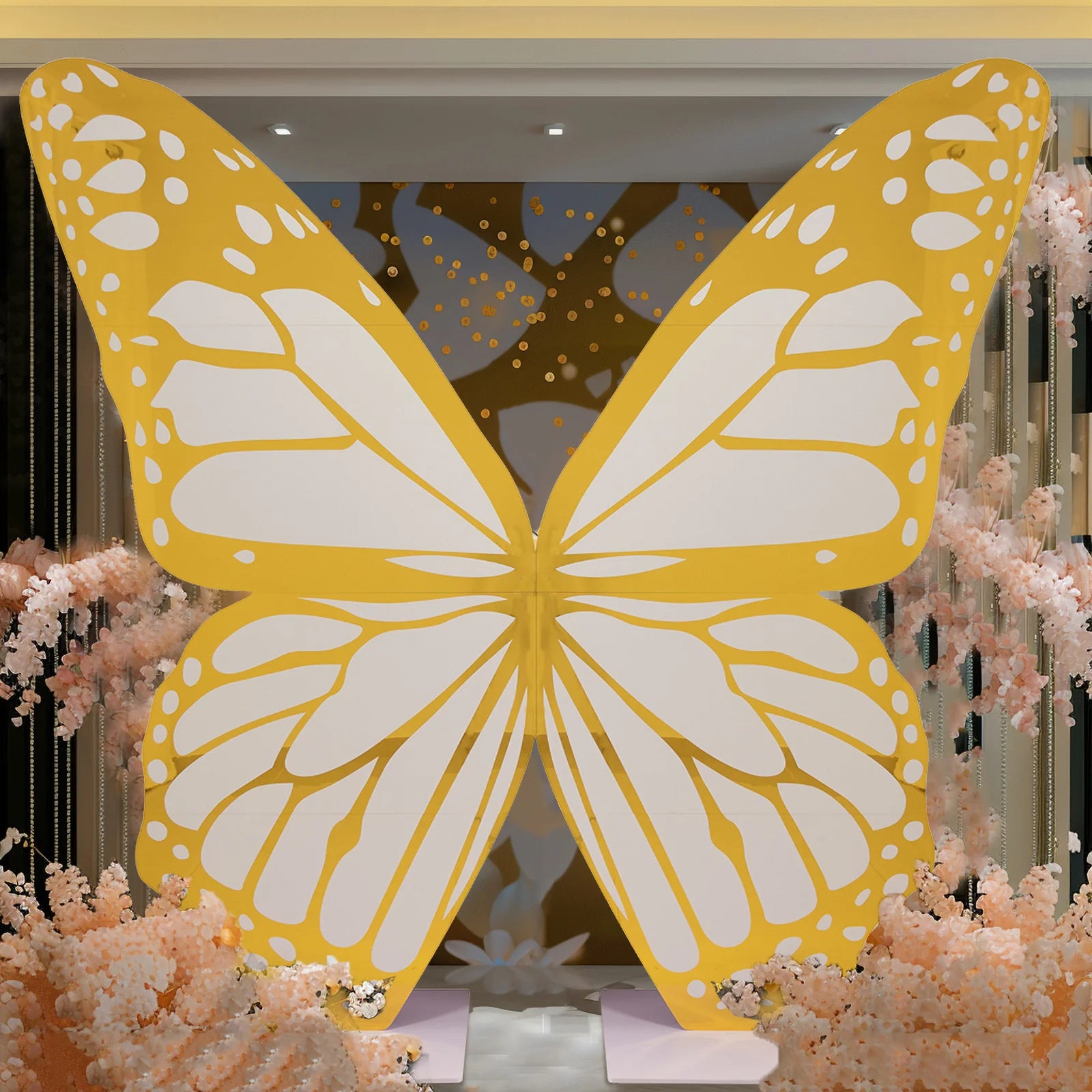 3 feet Gold and White Large Butterfly Party Props Decor