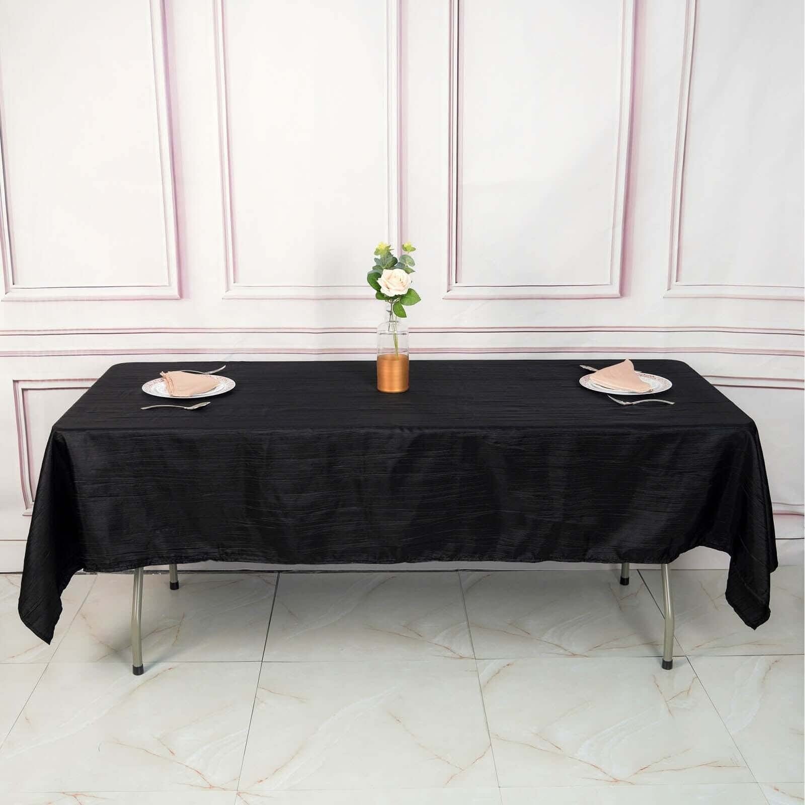 60x102 in Metallic Crinkled Taffeta Rectangular Tablecloth