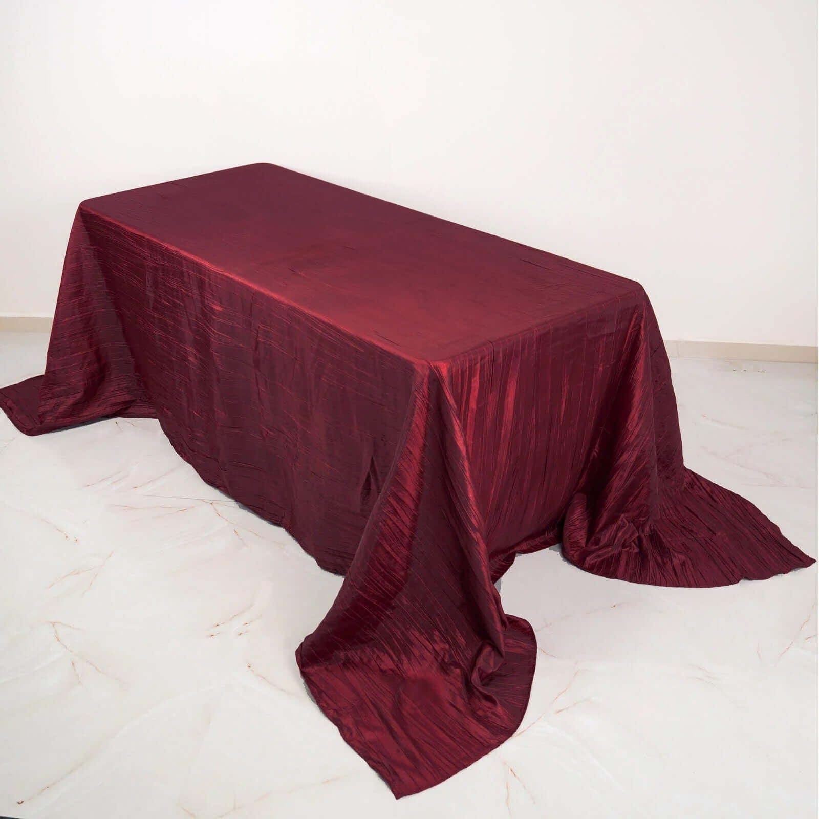 90x132 in Metallic Crinkled Taffeta Rectangular Tablecloth