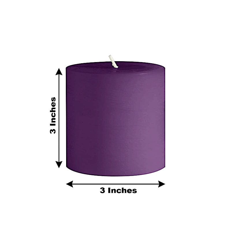 6 Dripless 3x3 in Round Unscented Pillar Candles