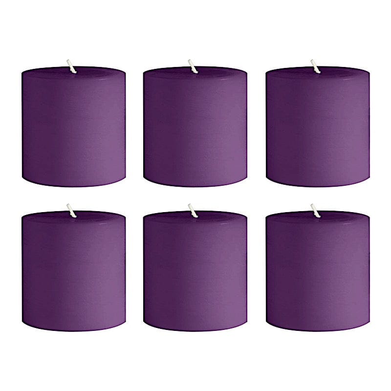 6 Dripless 3x3 in Round Unscented Pillar Candles