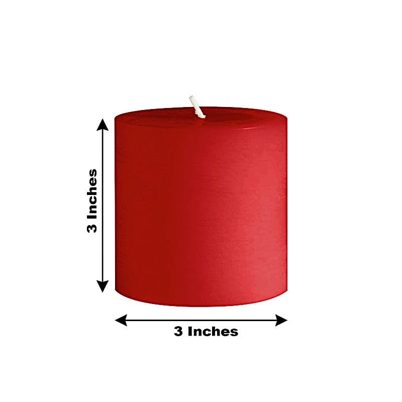 6 Dripless 3x3 in Round Unscented Pillar Candles