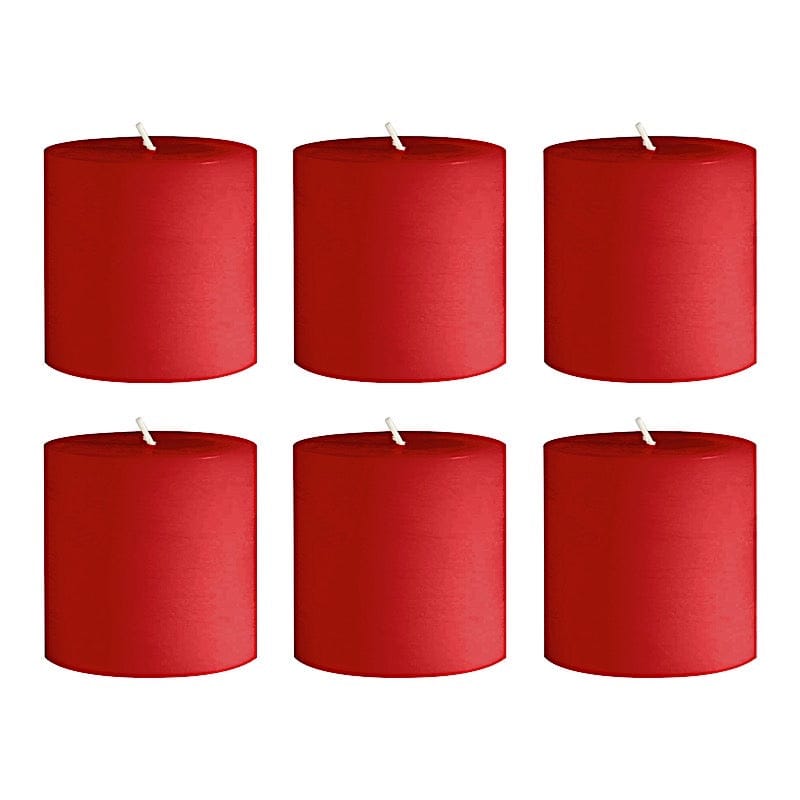 6 Dripless 3x3 in Round Unscented Pillar Candles
