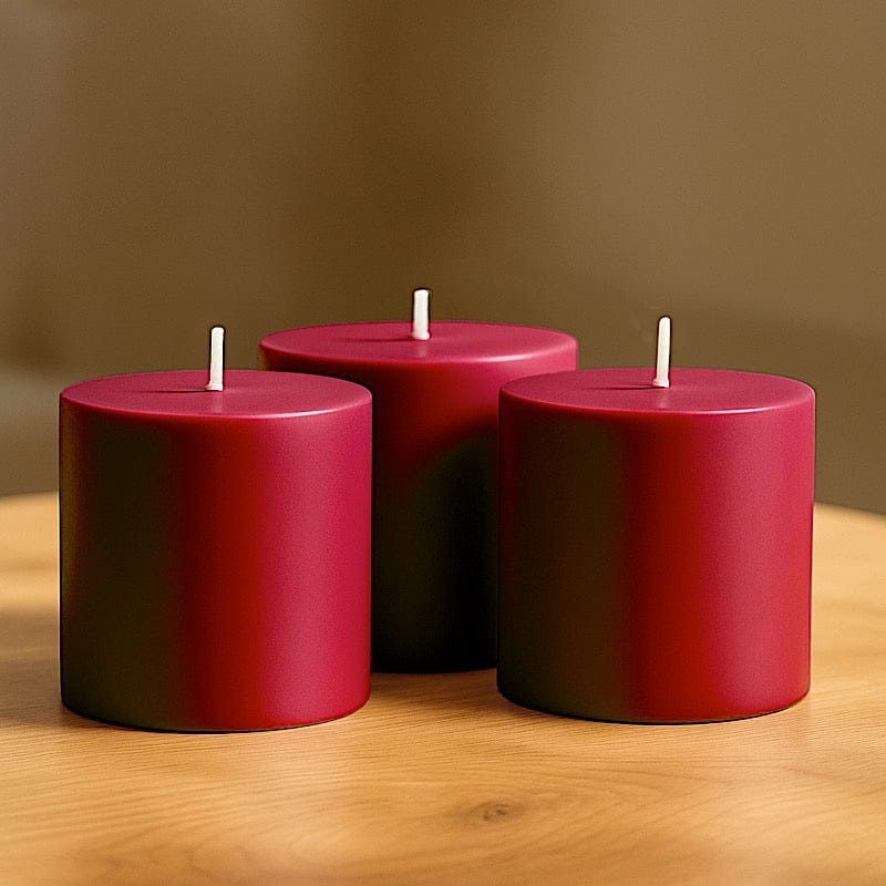 6 Dripless 3x3 in Round Unscented Pillar Candles
