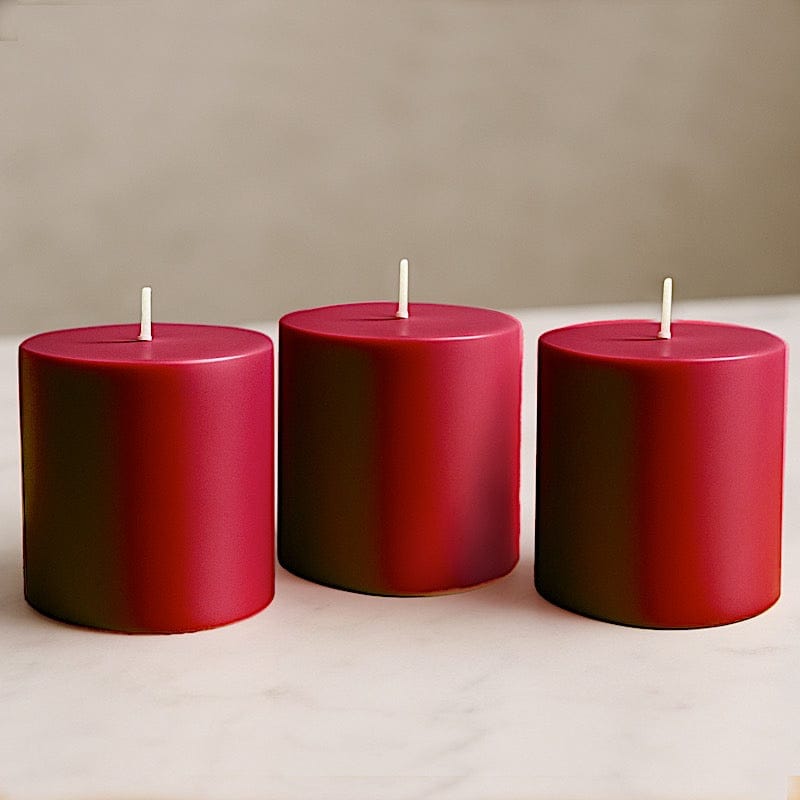 6 Dripless 3x3 in Round Unscented Pillar Candles