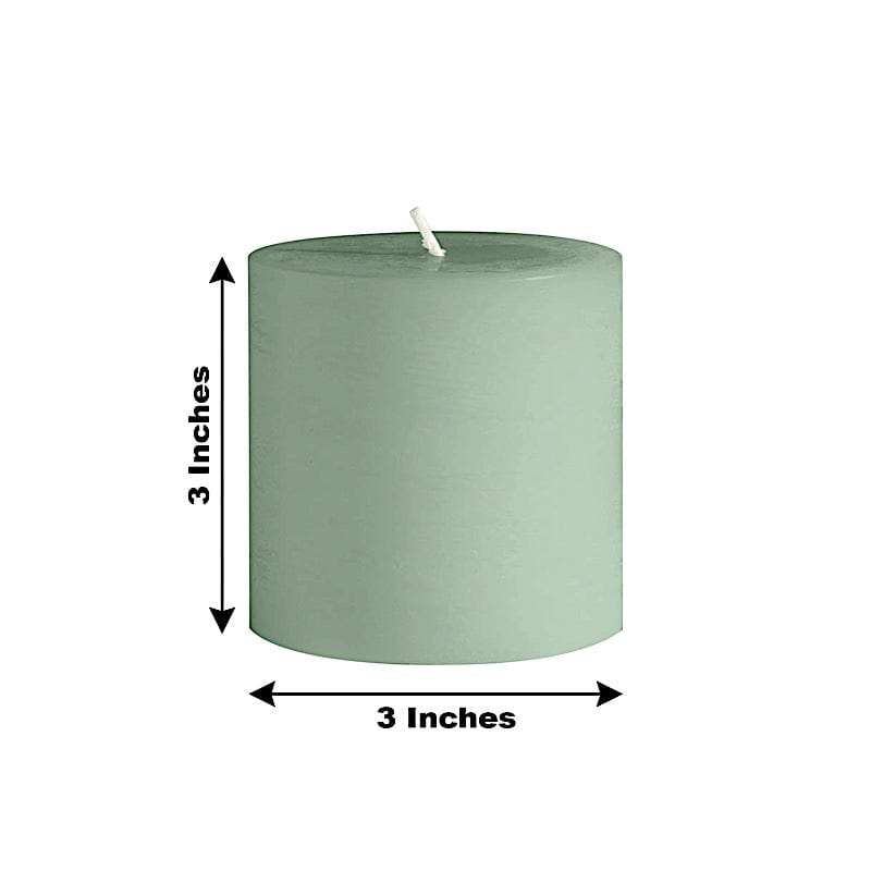 6 Dripless 3x3 in Round Unscented Pillar Candles