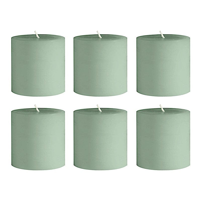 6 Dripless 3x3 in Round Unscented Pillar Candles