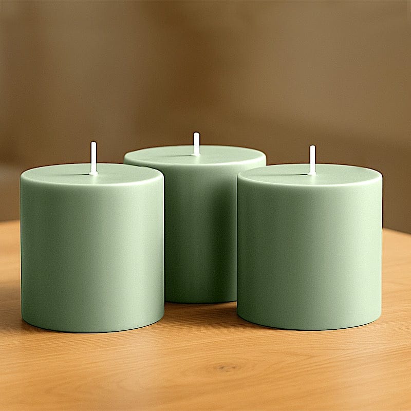 6 Dripless 3x3 in Round Unscented Pillar Candles
