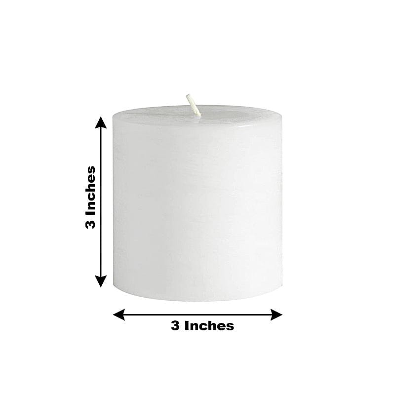 6 Dripless 3x3 in Round Unscented Pillar Candles