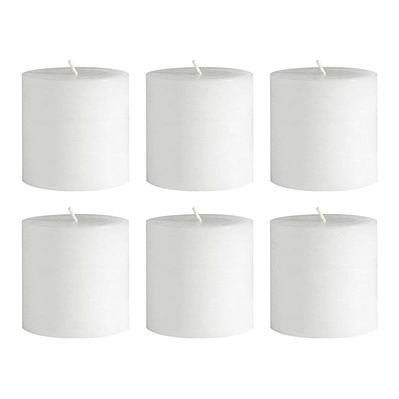 6 Dripless 3x3 in Round Unscented Pillar Candles