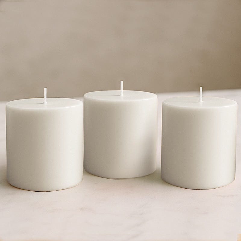 6 Dripless 3x3 in Round Unscented Pillar Candles