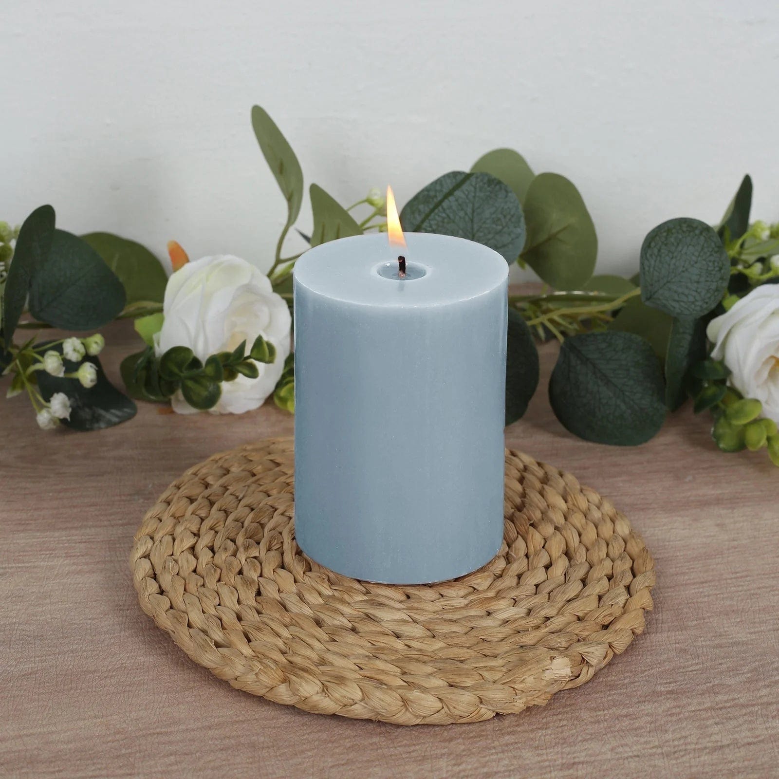 12 Dripless Round Unscented Pillar Candles