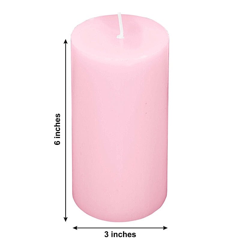 6 Dripless 3x6 in Round Unscented Pillar Candles