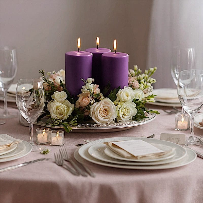 6 Dripless 3x6 in Round Unscented Pillar Candles