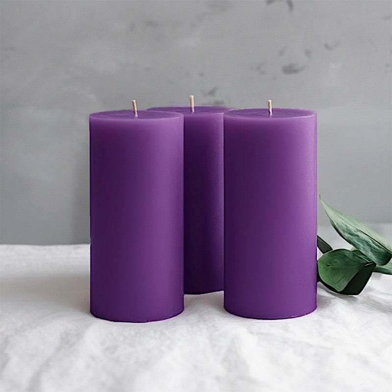 6 Dripless 3x6 in Round Unscented Pillar Candles