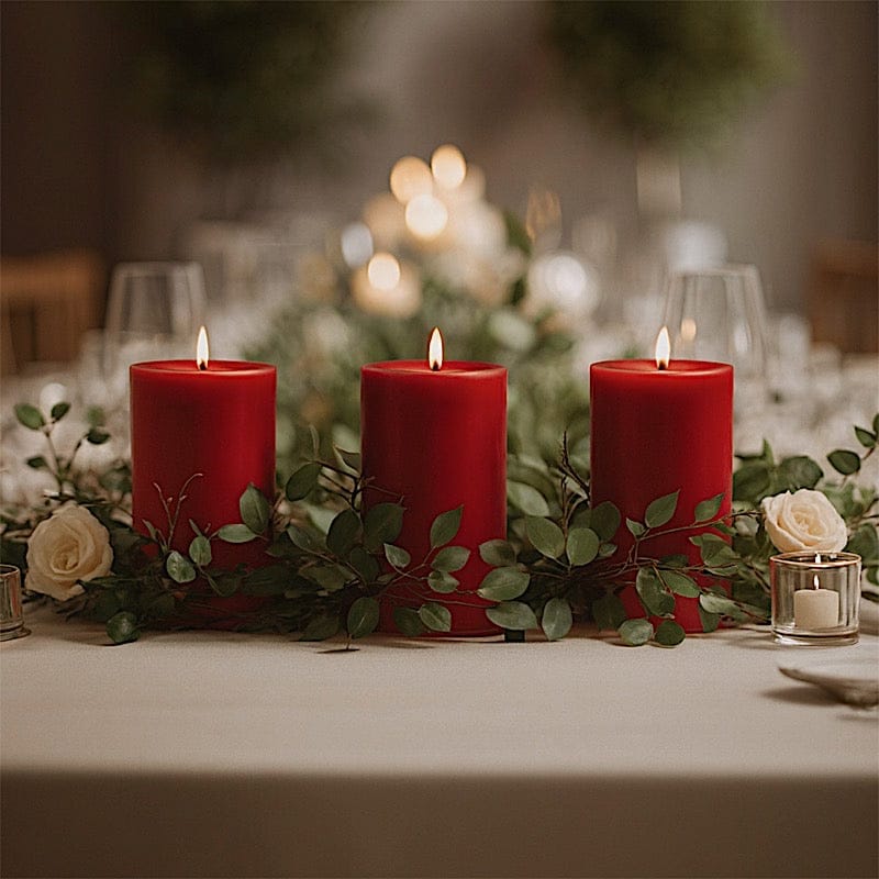 6 Dripless 3x6 in Round Unscented Pillar Candles