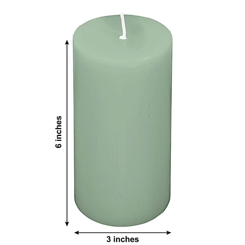 6 Dripless 3x6 in Round Unscented Pillar Candles