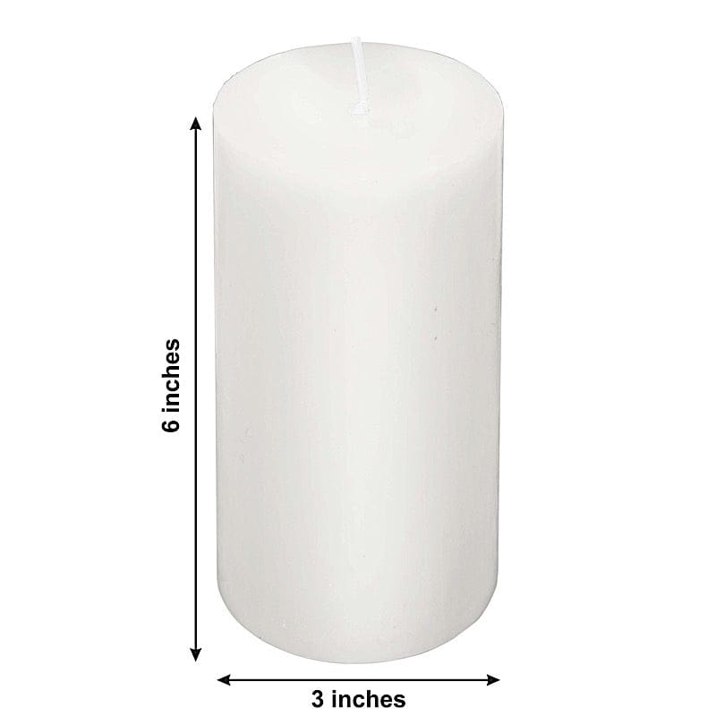 6 Dripless 3x6 in Round Unscented Pillar Candles