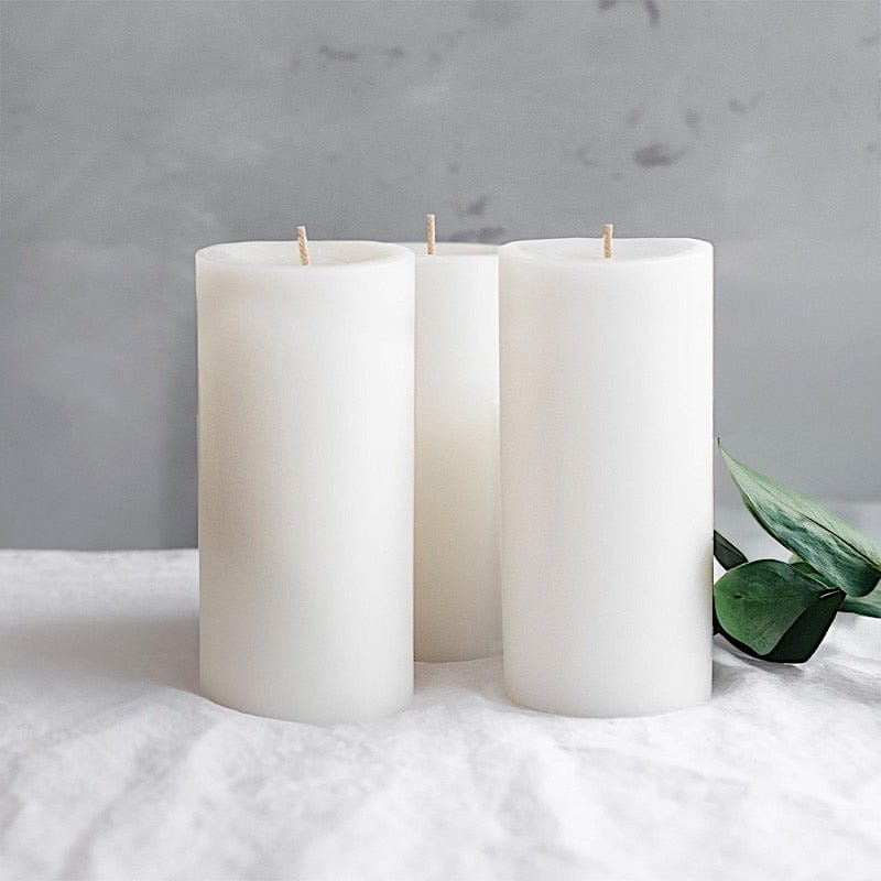 6 Dripless 3x6 in Round Unscented Pillar Candles