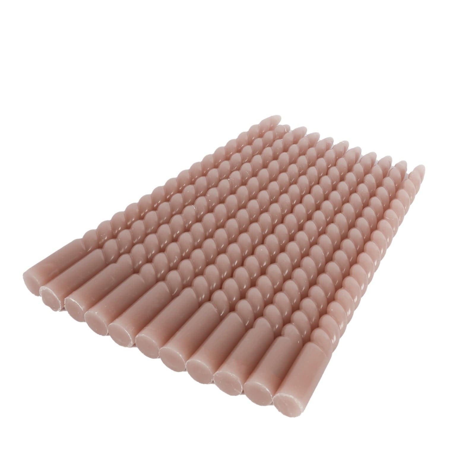 12 Unscented 11 in Long Spiral Premium Wax Taper Candles