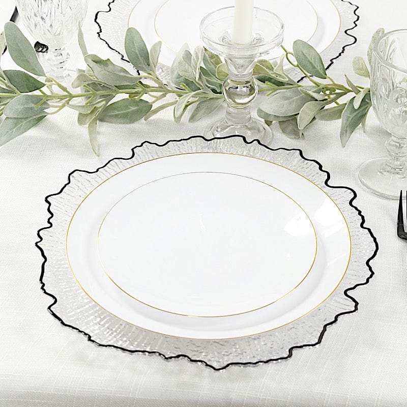 6 pcs 13 in Round Textured Acrylic Charger Plates