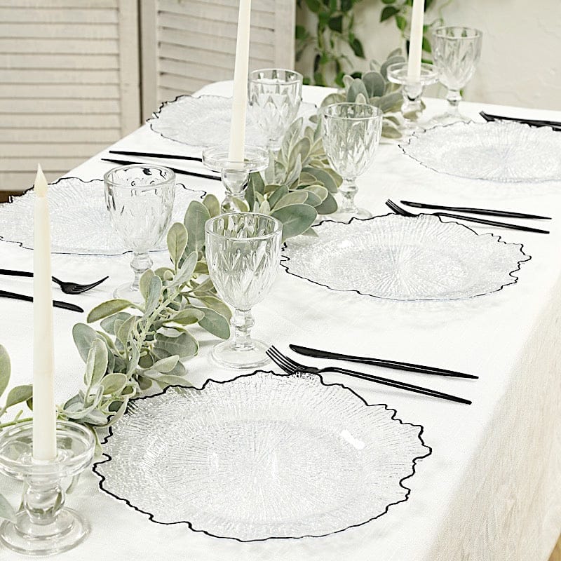 6 pcs 13 in Round Textured Acrylic Charger Plates