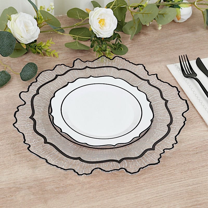 6 pcs 13 in Round Textured Acrylic Charger Plates